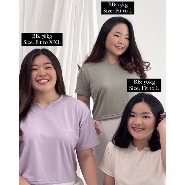 Vien Top (top rib / atasan rib / atasan bigsize / atasan jumbo / atasan crop / baju bigsize / baju jumbo / baju / kaos / kaos kekinian)