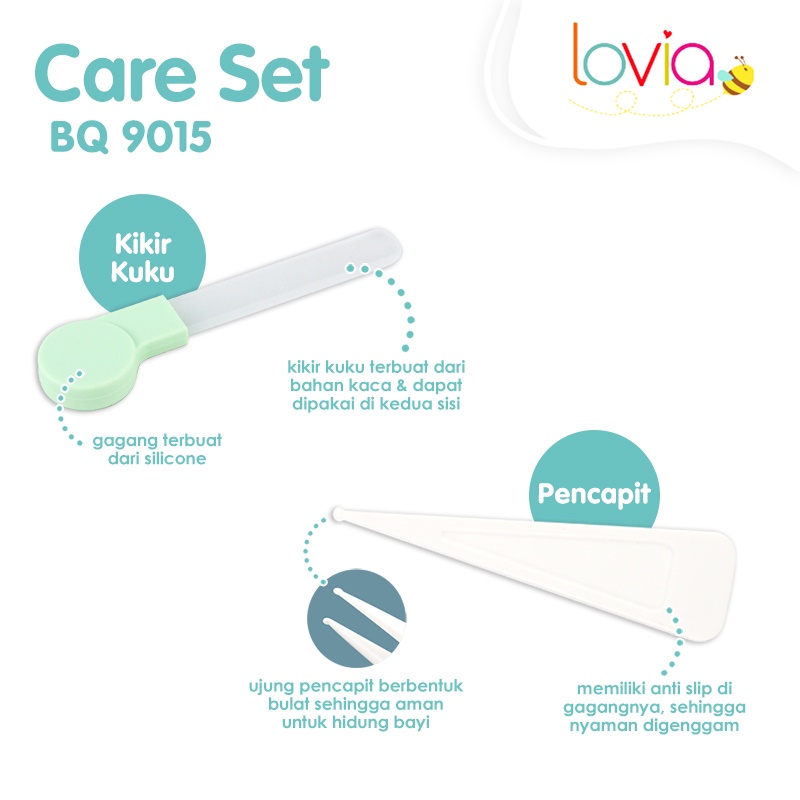 Babyqlo Manicure Set 6 In 1 / Nail Care Set (Perlengkapan Manikur Bayi 6in1)