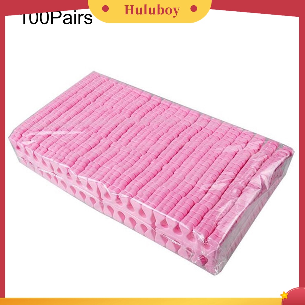 Huluboy Huluboy♡ 100 Pasang / Set Spons Pemisah Jari Kaki Anti Gores Untuk Pedicure