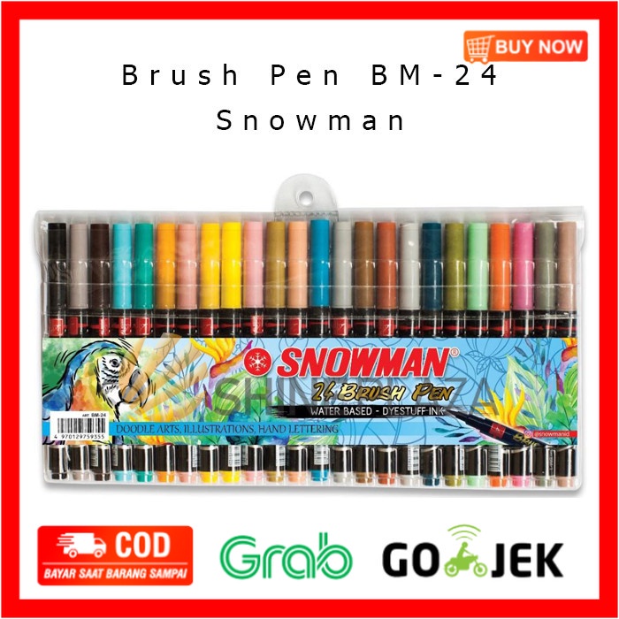 

(BISA COD) Snowman Brush Pen Set 24 Warna BM-24