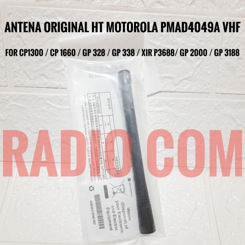 ANTENA HT MOTOROLA VHF ORIGINAL 136-174MHZ 1660 GP 2000 GP 328 GP 338 VHF TOPI ORIGINAL PMAD4049A