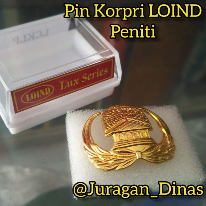 PIN KORPRI LOIND MAGNET PENITI ORIGINAL NON BRASO SEPUH KUNING EMAS