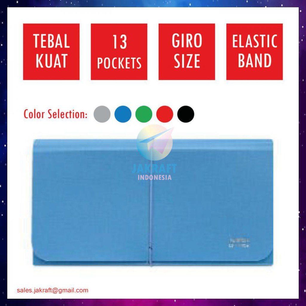

MAP DOMPET PLASTIK EXPANDING FILE GIRO CEK KENKO JOYKO BANTEX EF-840SC