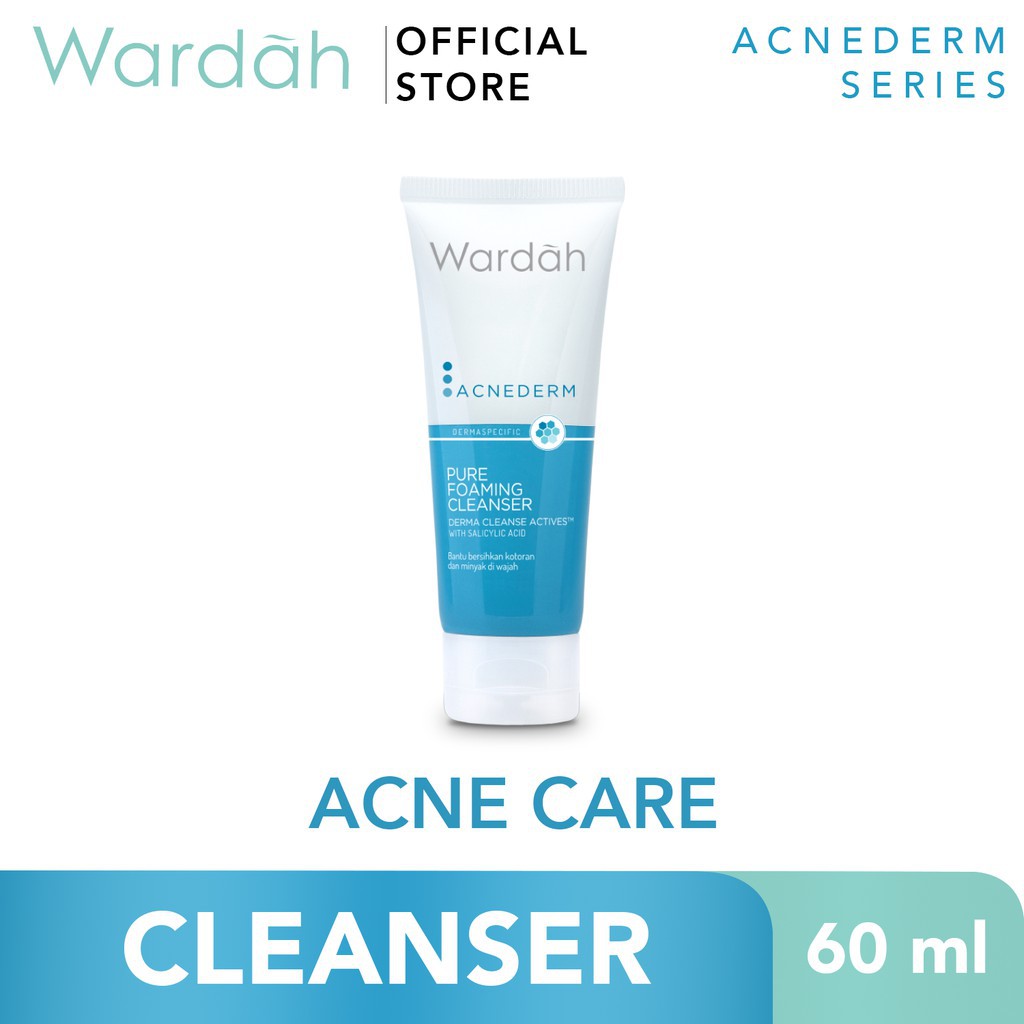 (BPOM) WARDAH ACNEDERM SERIES - PURE TONER/DAY MOISTURE/ NIGHT TREATMENT/FOAMING CLEANSER FACIAL