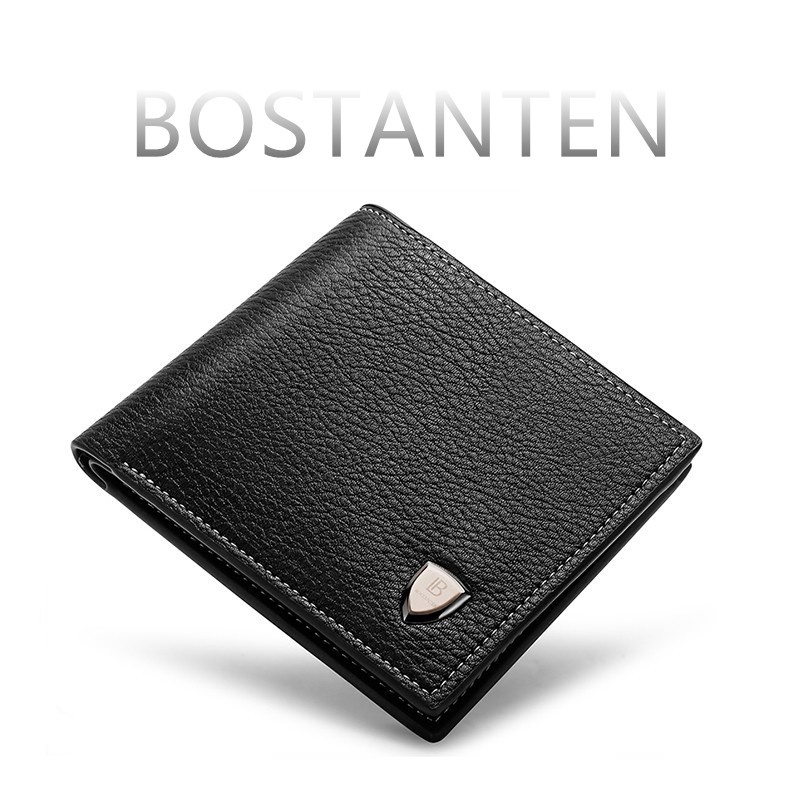 BOSTANTEN Pria Dompet pria  bahan PU kulit dompet lipat pendek B3202003K