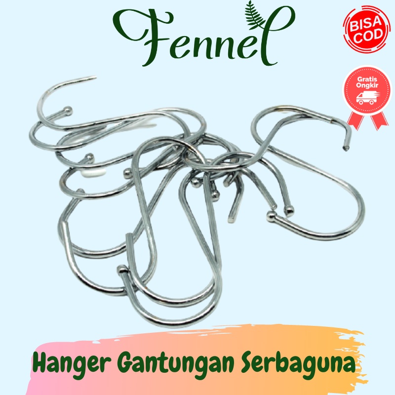 Hanger Gantungan Kait Serbaguna Stainless Steel 10 PCS M127105