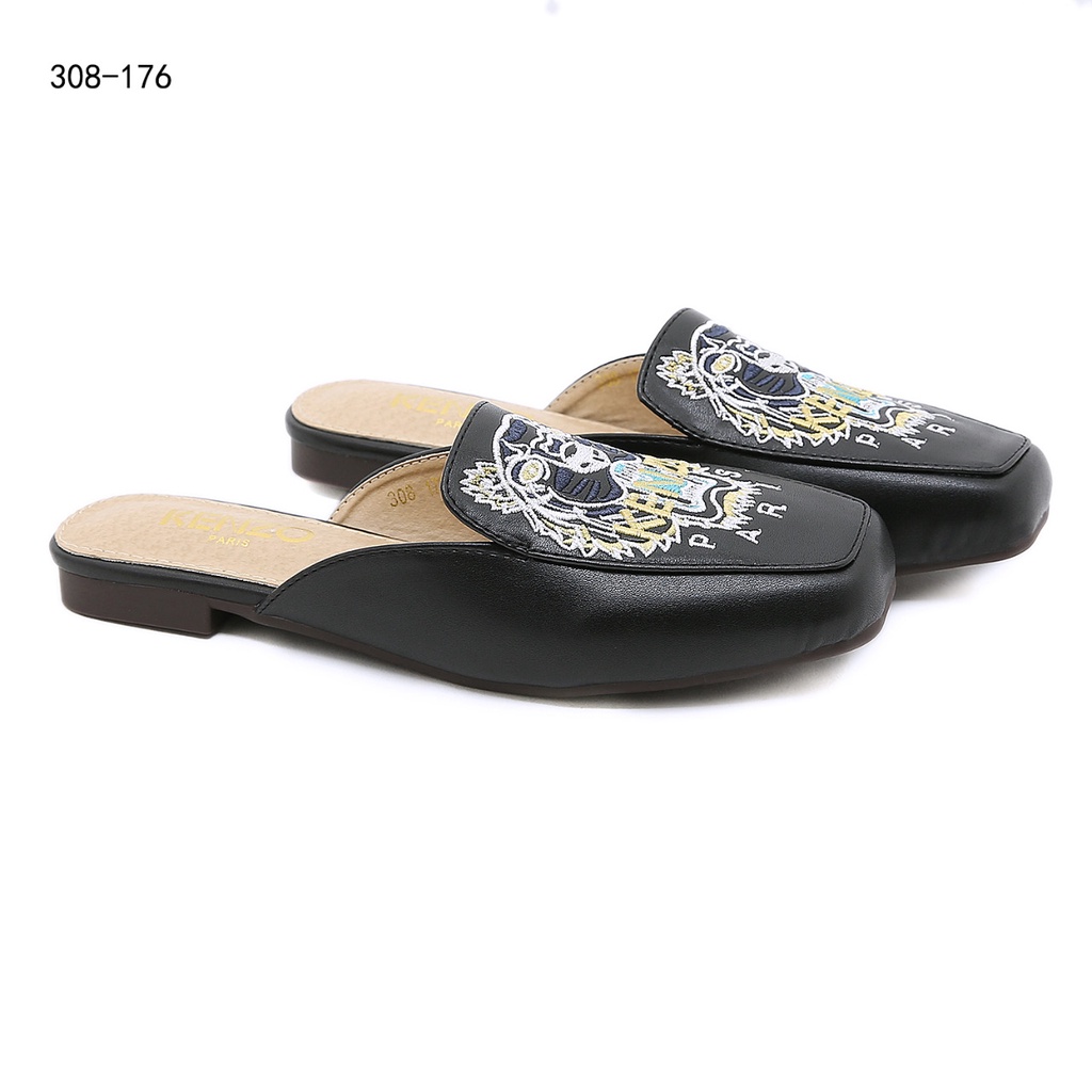 Embroidery Mules Shoes #308-176