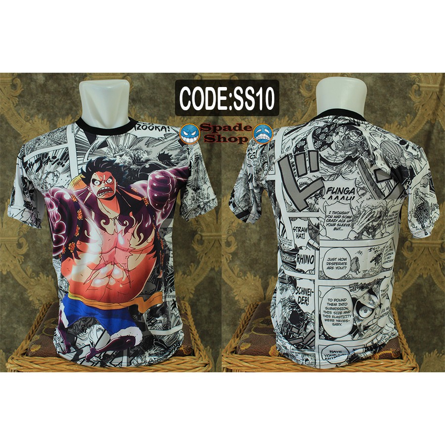 kaos luffy gear fourth one piece (spade anime)