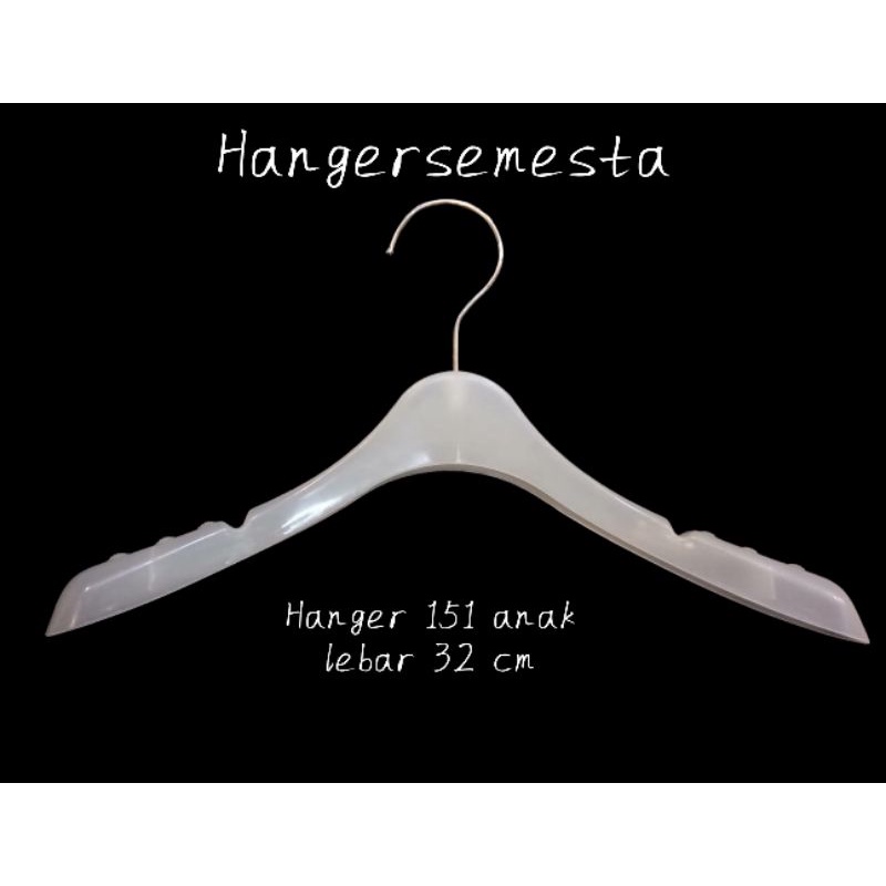 HANGER BAJU 32 CM BAHAN PLASTIK WARNA PUTIH TEBAL