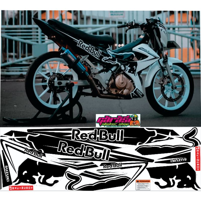 striping variasi satria redbull