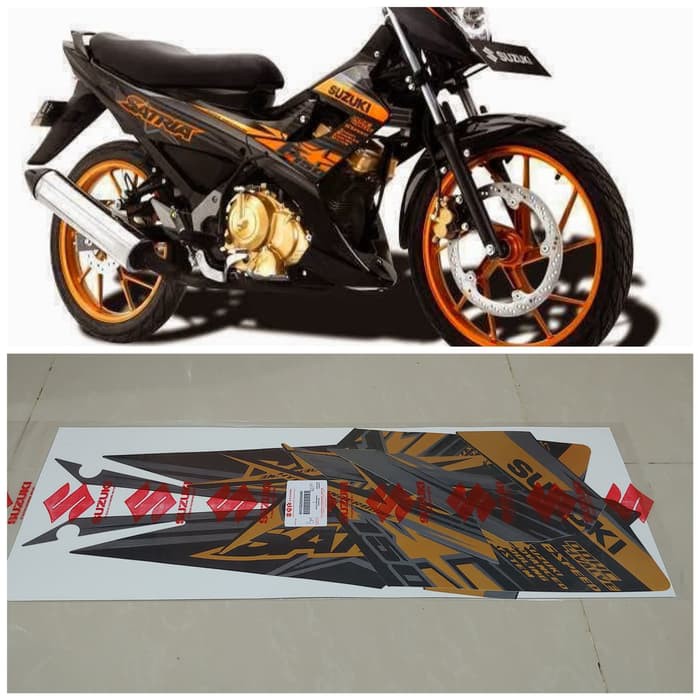 Striping Satria Fu 2014 Hitam Gold Limited Original SGP