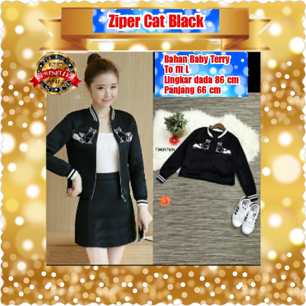 ZIPER CAT / BLACK / MAROON / BLACK / JAKET TERPOPULER TERLARIS TERMURAH