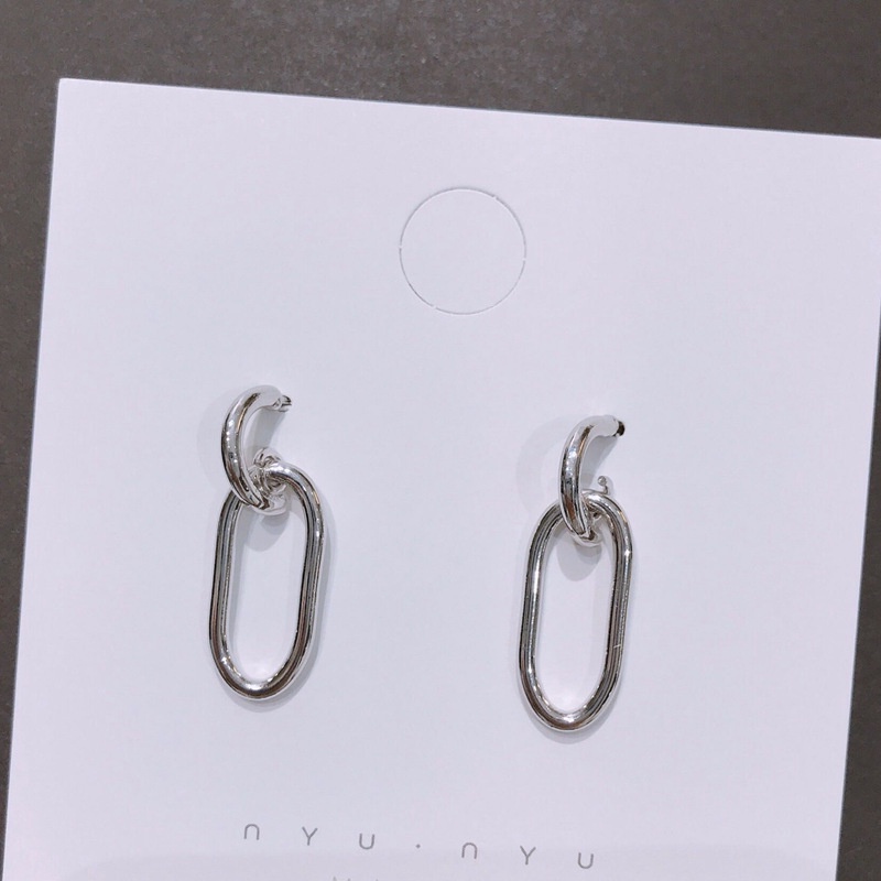 Oval hollow telinga stud wanita Jepang dan Korea elegan sederhana s925 sterling silver anting-anting