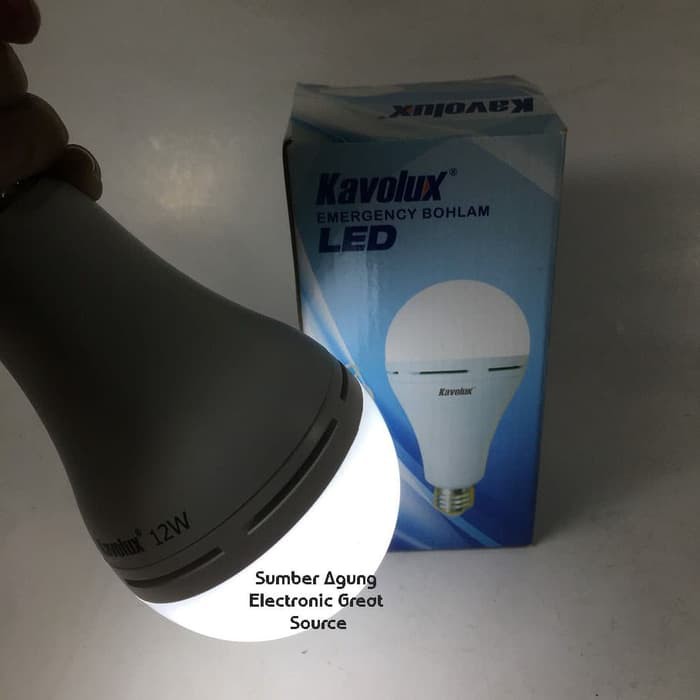 Kavolux Bohlam LED Emergency 12W Nyala saat Mati Lampu Baterai Awet