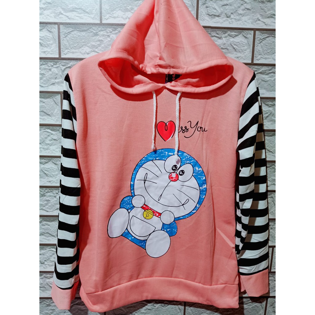 LEANA58 SWEATER HOODIE WANITA MOTIF RANDOM