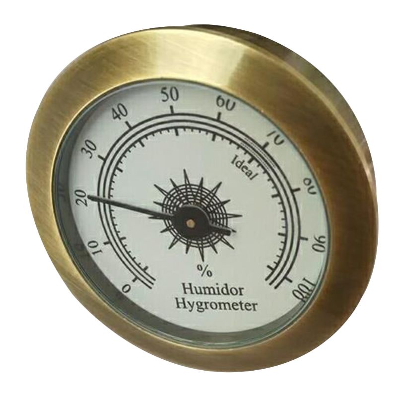 Gro Compact Hygrometer Humidity Meter Mini 50mm Kaca Bulat Analog Hygrometer Pas Untuk Kotak Cerutu Lemari Meteran Bulat