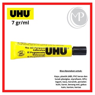 

UHU Household Contact Liquid 7 ml / Lem Sepatu / Lem Tas / Lem Kulit / Lem Karet/ Lem uhu / Lem Kerajinan
