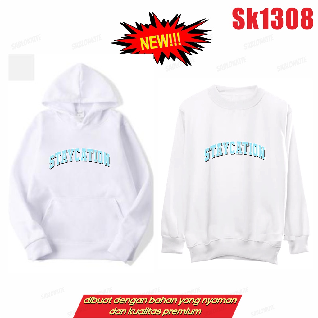 MURAH!!! SWEATER HOODIE SUGA STAYCATION SK1308 UNISEX FLEECE