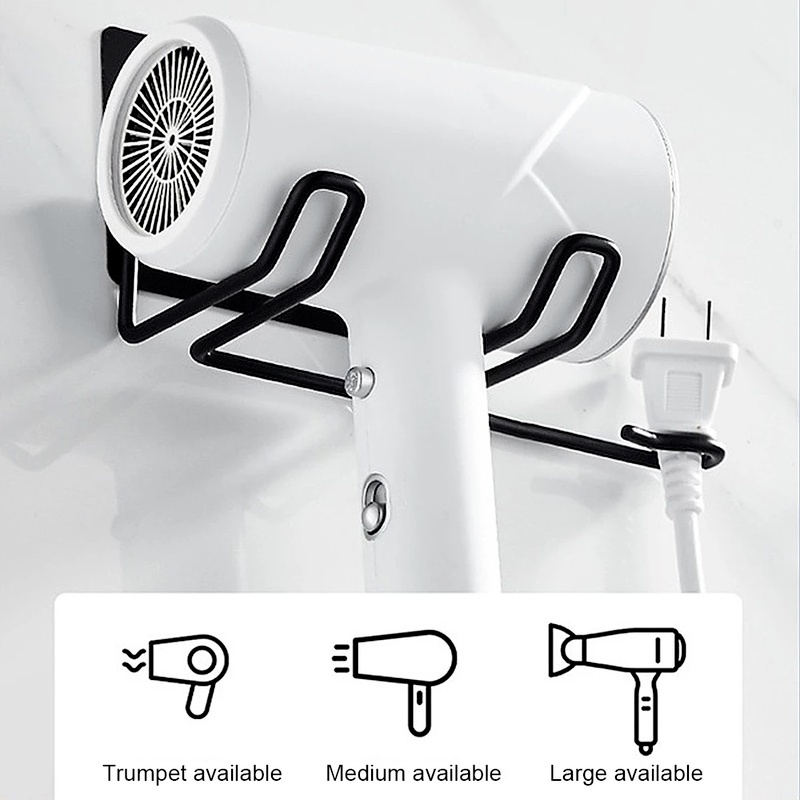 Rak Penyimpanan Hair Dryer Multifungsi Bahan Stainless Steel Untuk Kamar Mandi