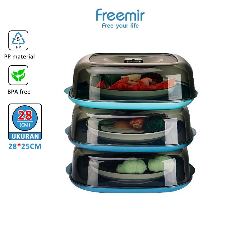 FREEMIR 3 SUSUN TUDUNG SAJI / FOOD COVER/ TUDUNG SAJI PENAHAN PANAS / PELINDUNG DEBU MAKANAN / TEMPA