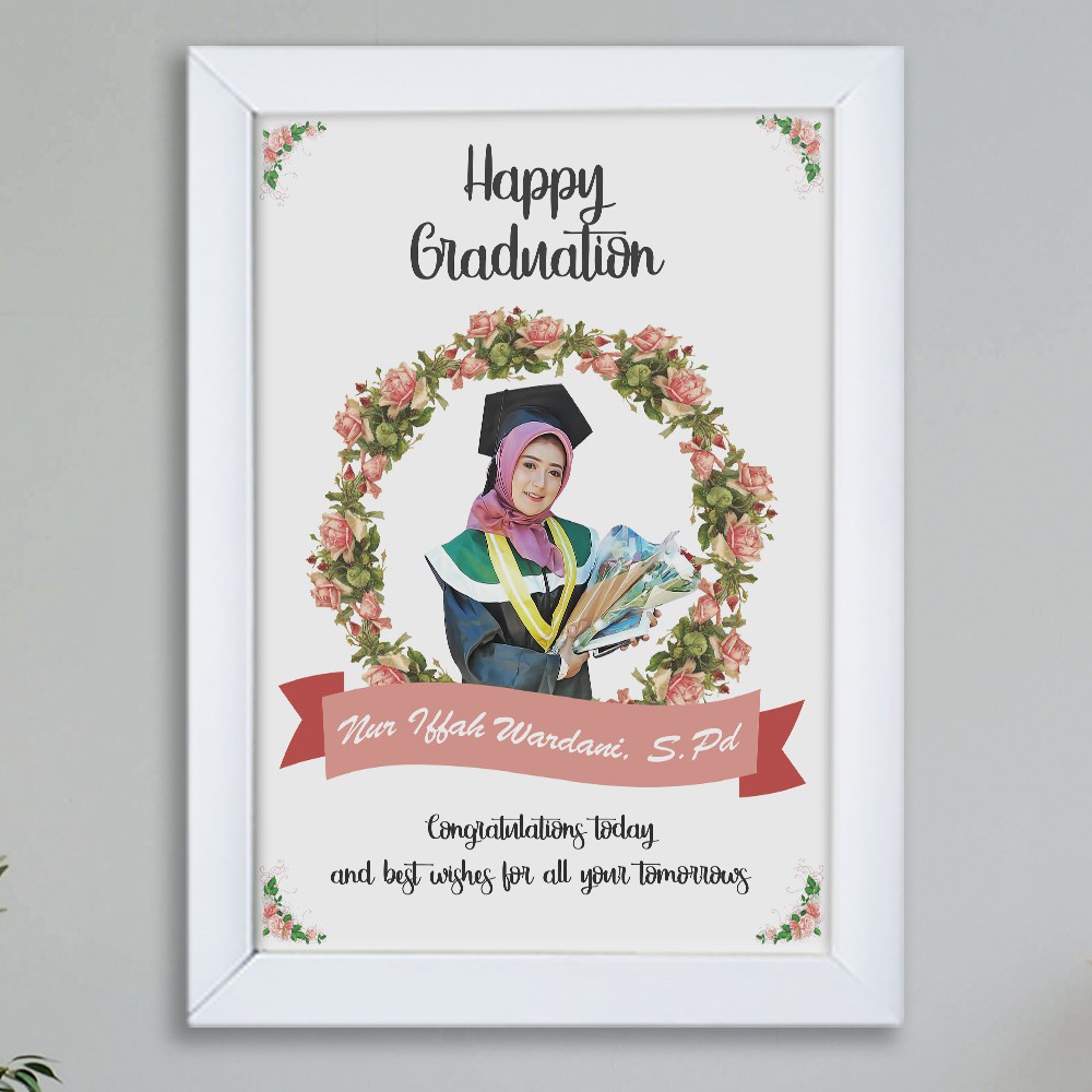 DESAIN FOTO + CETAK MEDIA PAPAN MDF 20×30 KADO WISUDA, WEDDING, ULANGTAHUN, HIASAN DINDING,