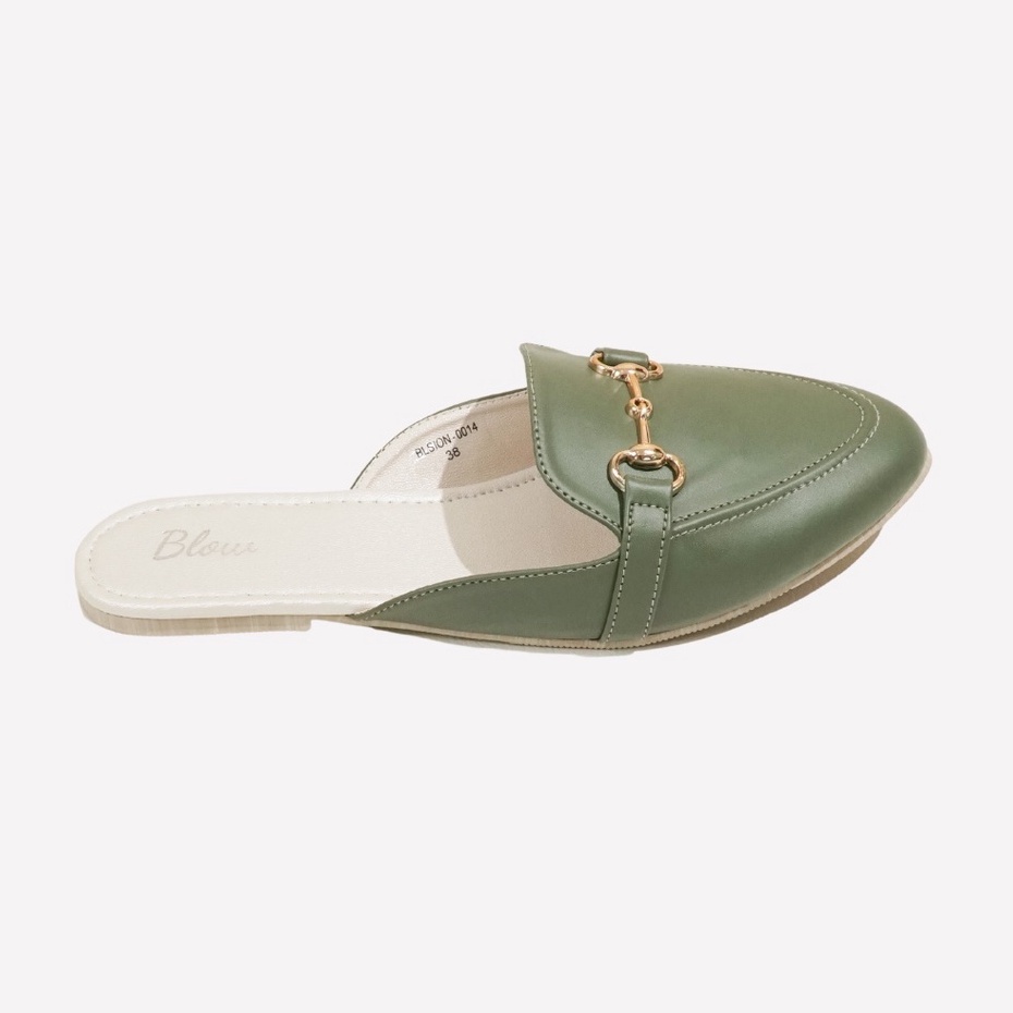 Blow Mules Flats Sandal Wanita BLSION 0014-Olive