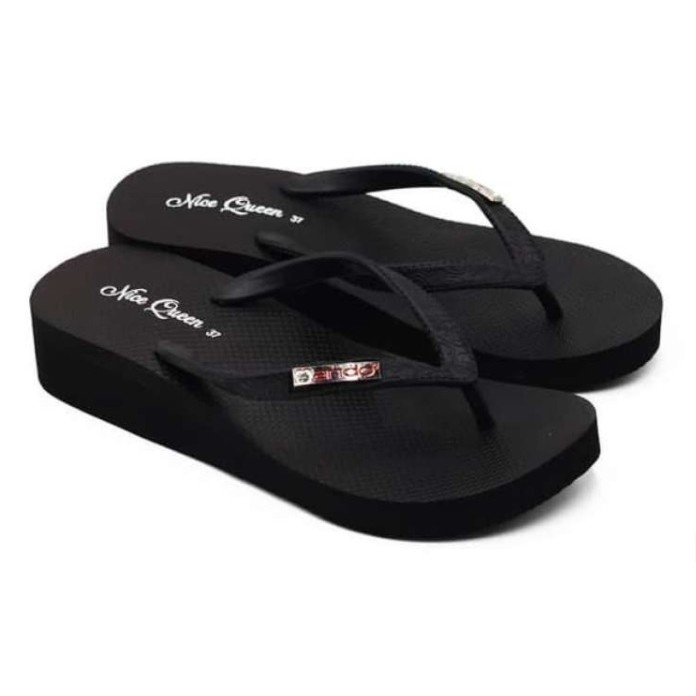 Sendal karet Ando Nice Queen 02 tali abu, tali pink n tali hitam