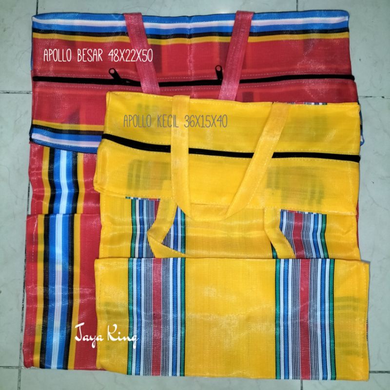 Tas Belanja Nilon Ada Resleting Tote Bag Tebal Jumbo Besar Serbaguna Laundry Bag