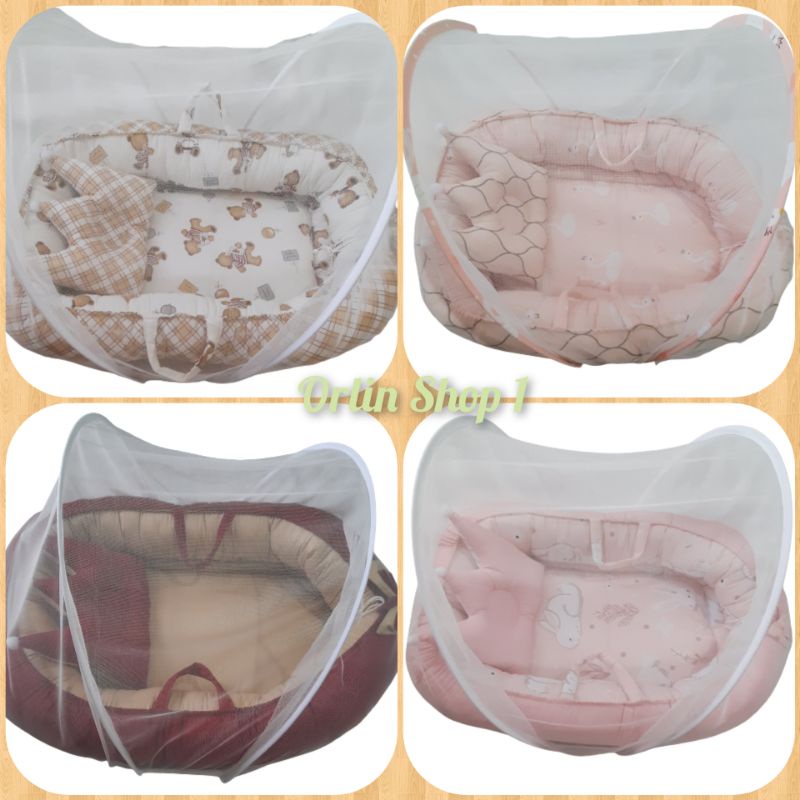 READY STOCK  BABY NEST Set Kelambu/Babynest/Kasur Bayi Kelambu/Kado lahiran premium murah terbaik