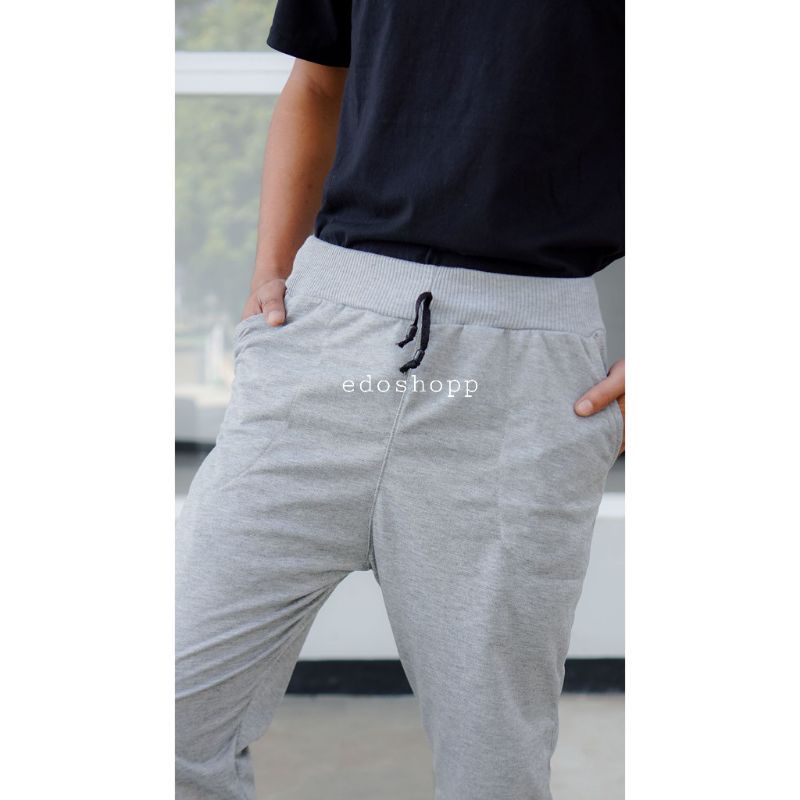Celana Joger pria wanita Polos bahan Beby terry