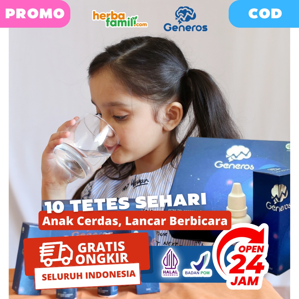 GENEROS 100% ORIGINAL | Vitamin Nutrisi Otak Anak Speech Delay Ori Telat Bicara Ampuh Menutrisi Otak Anak Secara Alami Tanpa Efek Samping Mencerdaskan Anak GENEROS