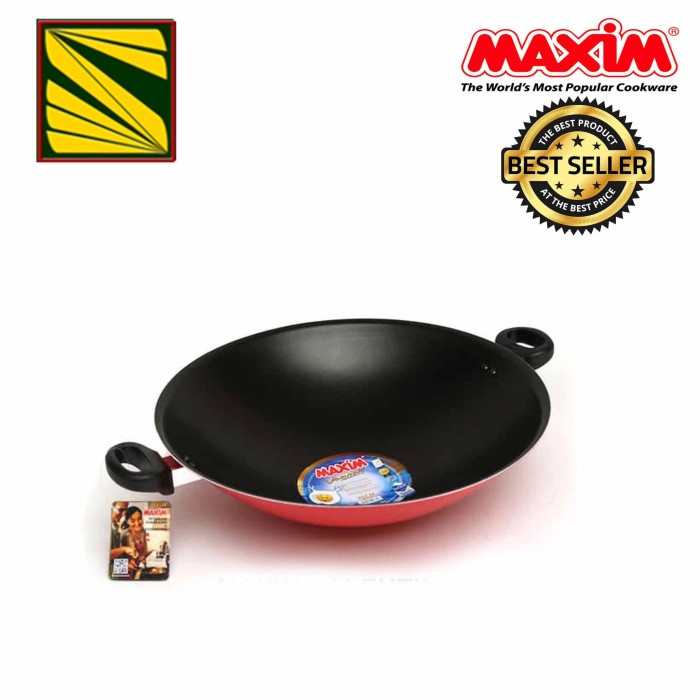 WAJAN- MAXIM VALENTINO WOK WAJAN TEFLON ANTI LENGKET UKURAN 30CM DAN 36 CM - 30 -WAJAN.