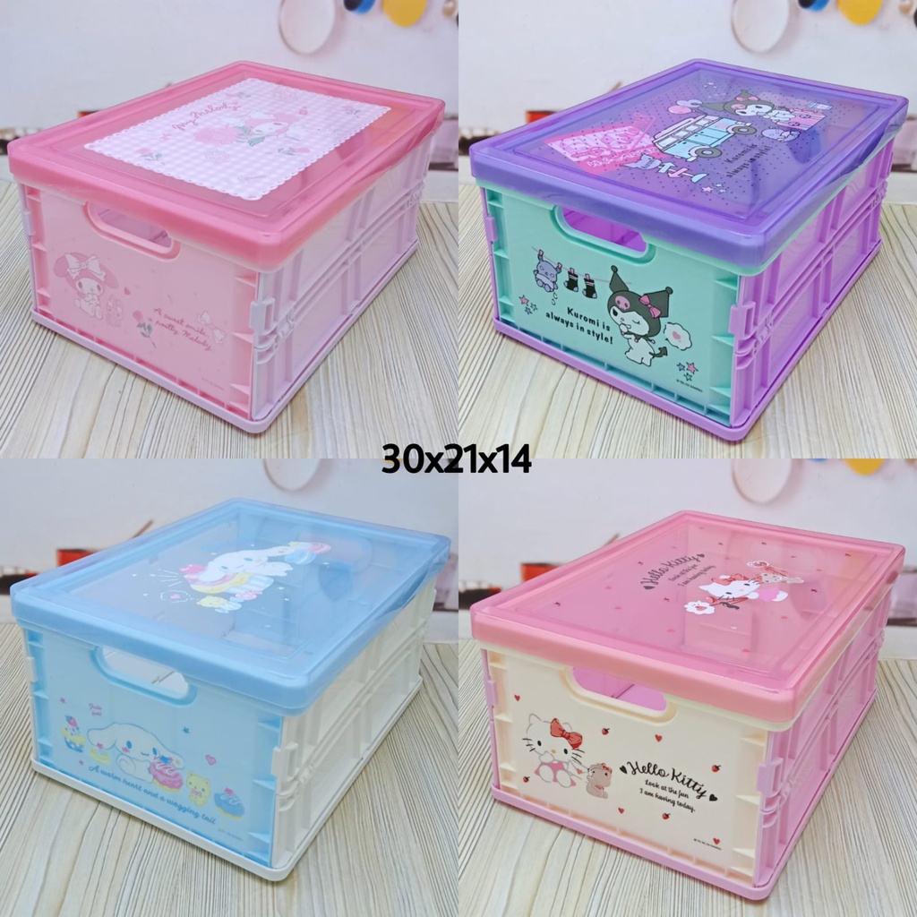 Jual BOX LIPAT PLASTIK BOX LIPAT HELLI KITTYBOX LIPAT CINAMOROLLBOX