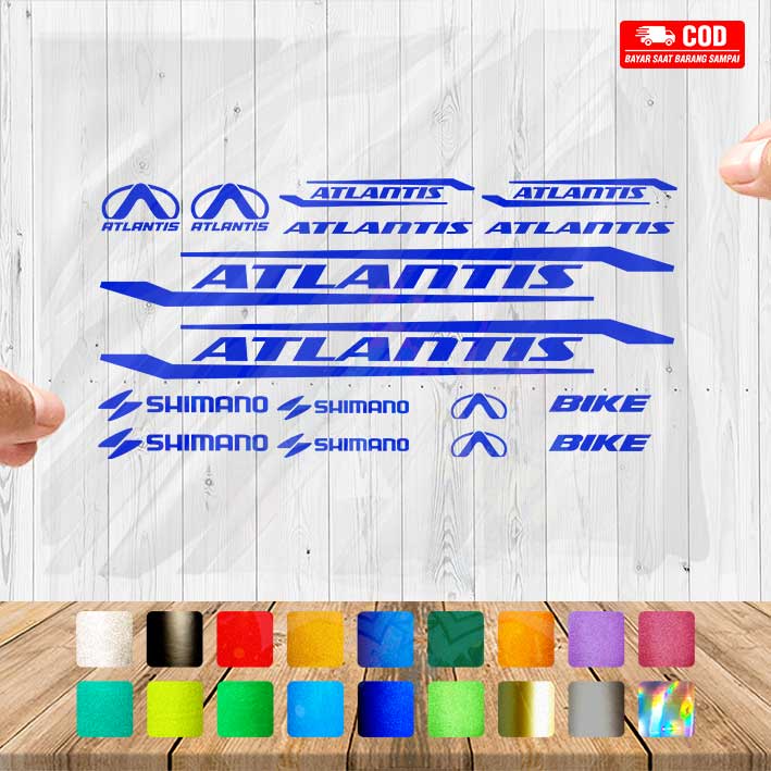 Cutting Stiker Atlantis Variasi Sepeda Sticker Frame Aksesoris Body Style Lipat Keren Decal Striping Bike Road Fixie Mtb Balap Timbul Universal Murah Reflective Nyala Tahan Air Bodi Hologram Batang Gunung Anak Sepedah Kustom Modif