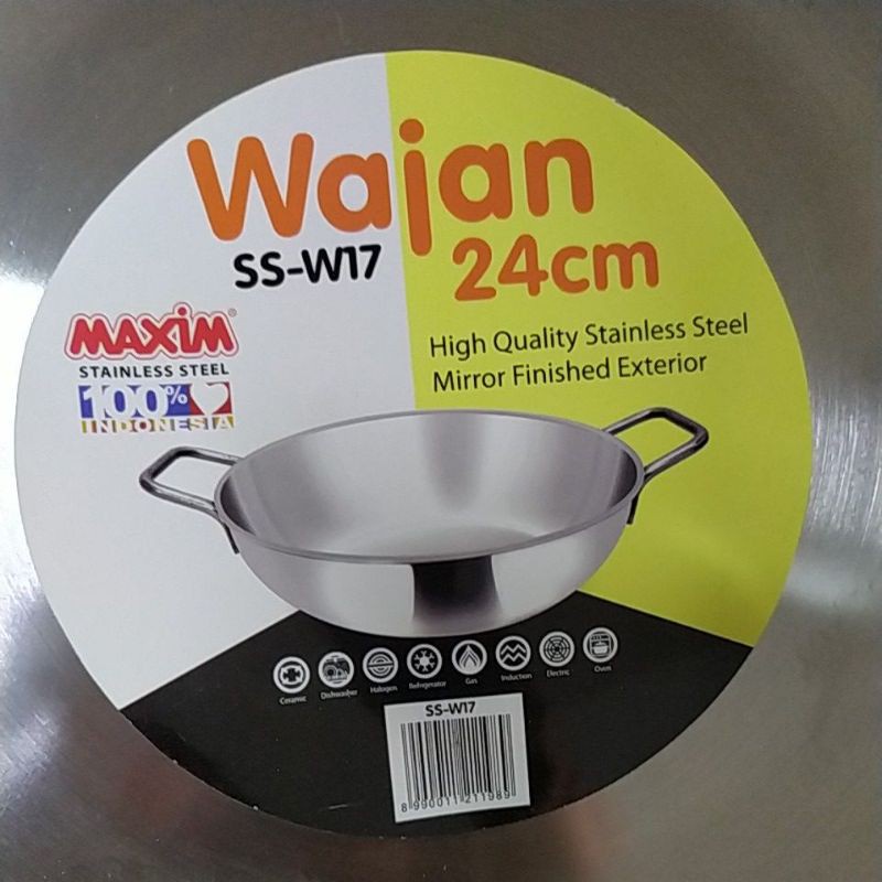 WAJAN MASAK STAINLESS WAJAN 24 30 CM MASPION SS W17 PENGGORENGAN WOK KUALI ANTI KARAT BISA KOMPOR LISTRIK DAN INDUKSI