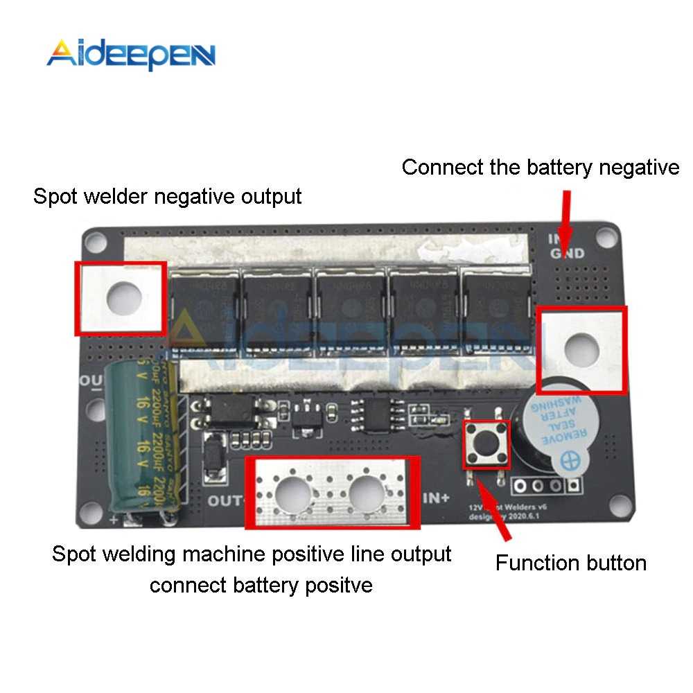 IDN TECH - AIDEEPEN DIY PCB Battery Spot Welder Portable Circuit Board