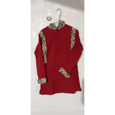 kaos hodie maroon lengan panjang dress hodie