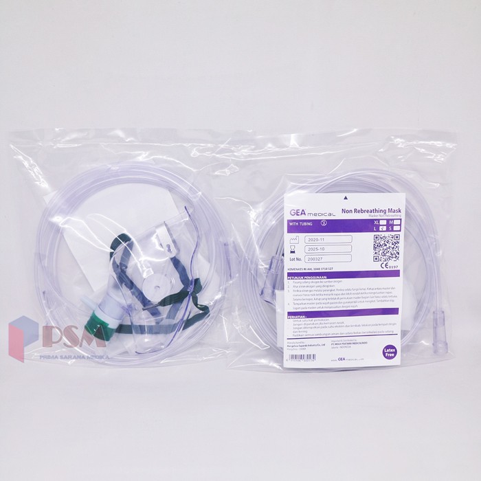 Oxygen Mask Non Rebreathing Adult Child Infant Gea Masker Oksigen Berkantung Dewasa Anak Bayi