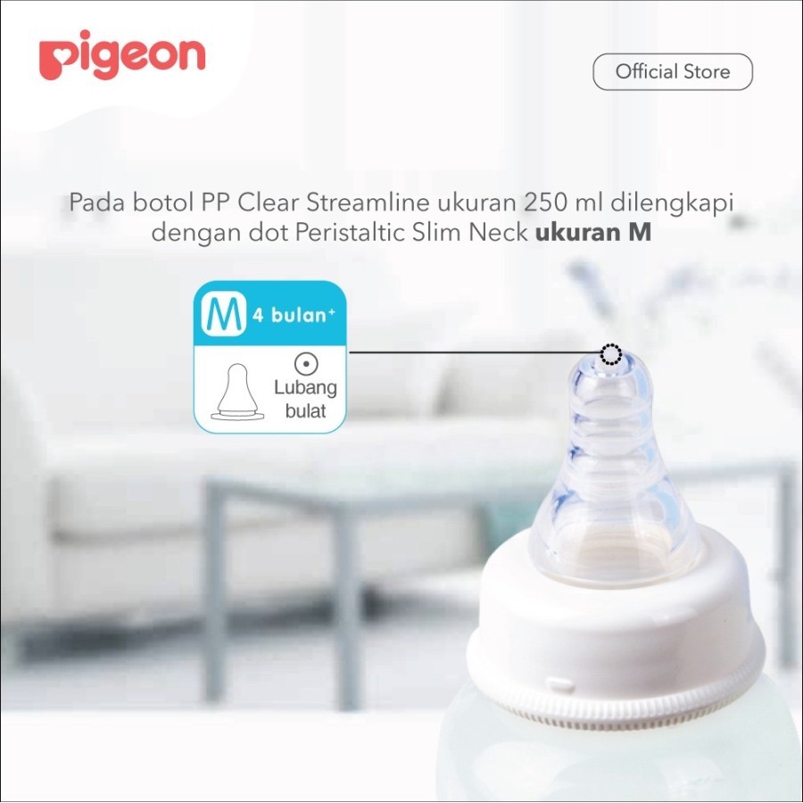 PIGEON PP CLEAR STREAMLINE MINNIE 250ML W/ S-TYPE NIPPLE PR010823