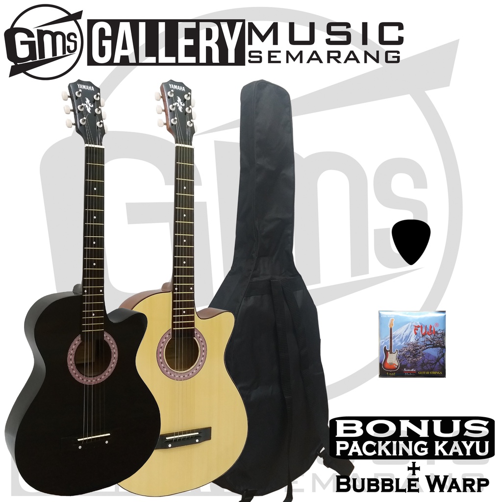 PROMO!!! Gitar Akustik Termurah Bonus Softcase Pick Senar Cadangan Packing Kayu &amp; Bubble Warp