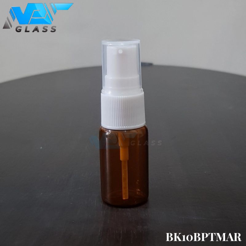 botol pump treatment 10ml kaca coklat / botol kaca 10ml amber tutup pump