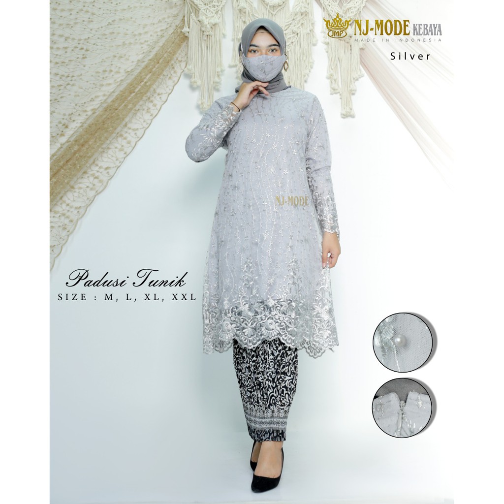 SET TUNIK TULLE BORDIR MUTIARA / TUNIK TULLE BORDIR TEBAL