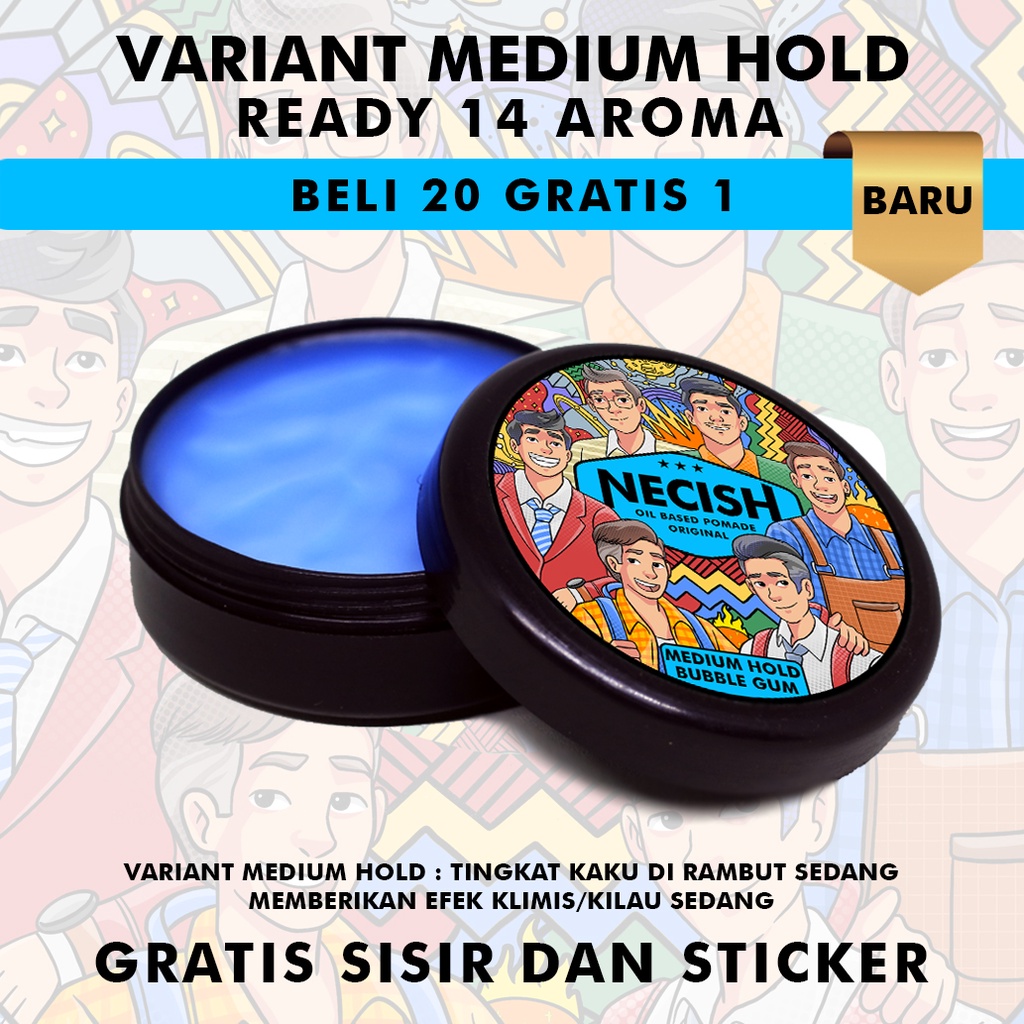 NECISH POMADE MEDIUM HOLD | OILBASED POMADE | GROSIR TERMURAH FREE SISIR DAN STICKER