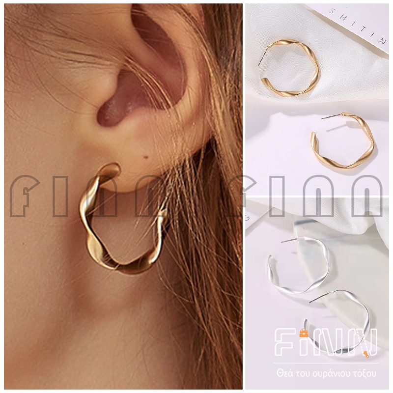 Anting Hoop Elegan Gaya Korea untuk Wanita  - Earring Fashion Geometric Import