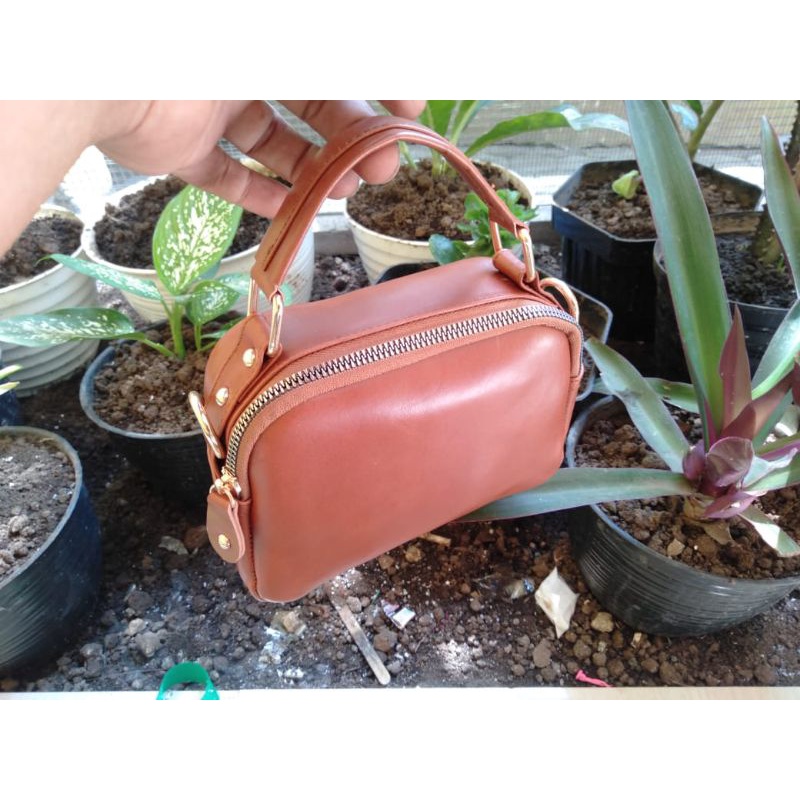 tas wanita 2in1 kulit asli tas selempang wanita kulit asli tas andin kulit asli tas cewe kekinian ta