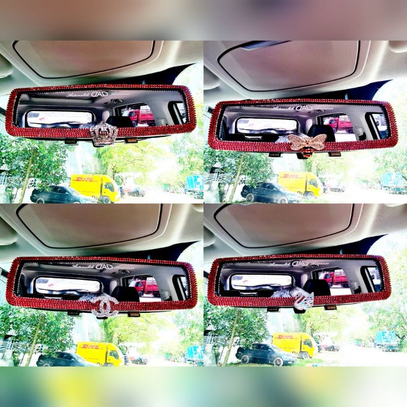 Baranv mobil spion mobil DAD CROWN MAHKOTA BLINK SPION Cover Kaca Spion Mobil DAD FULL Diamond Blink-Blink Bahan Premium Series