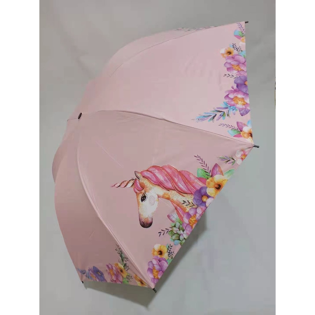 Payung Lipat Mangkok Motif UNICORN Nagoya Lucu Kuat Kokoh