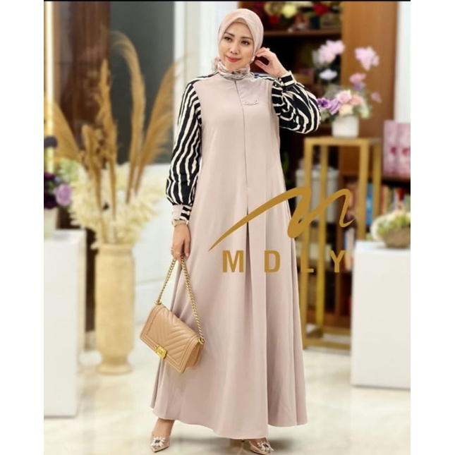 Bianca Dress Gamis Muslim Wanita Fhasion Lebaran Kekinian Ottd terbaru Dress Terbaru By MDLY Origina