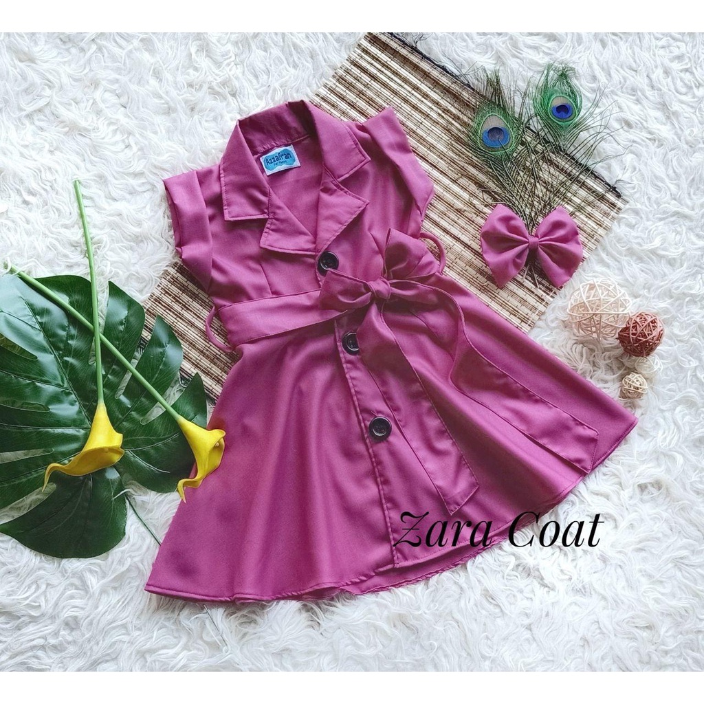 Zara Coat/Dress Model Terbaru/Dress Wanita Kekinian/Dress Coat Warna Fushia