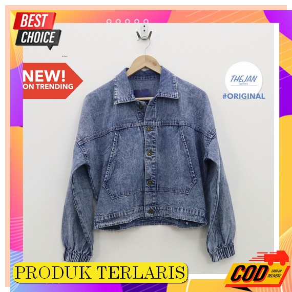 Jaket Jeans Wanita Import Perempuan Dewasa Remaja Lepis Cewek Korea Terbaru Kekinian S101 Jaket Levi